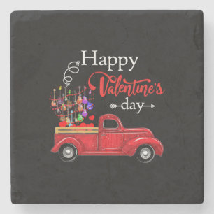 Guitarist Happy Valentines Day Guitarist Birthday Stone Coaster