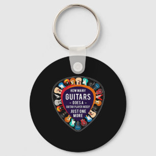 Guitarist How Many Guitars Birthday Key Ring