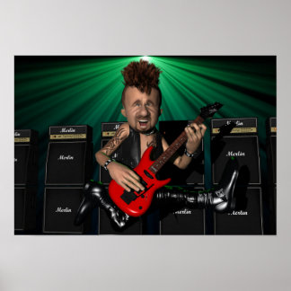 Guitarist in Flight Poster