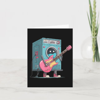 Guitarist Laundry Machine Look for E-Guitar Lovers Card