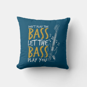 Guitarist Let The Bass Guitar Birthday Cushion