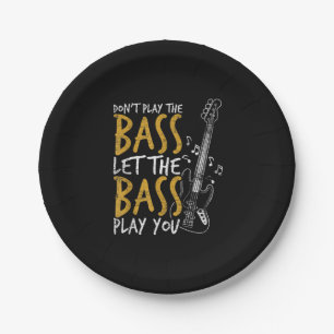 Guitarist Let The Bass Guitar Birthday Paper Plate