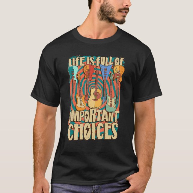 Guitarist Life Electric Acoustic Guitar Retro Vint T-Shirt (Front)