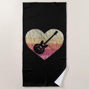 Guitarist Loves Playing Blues Guitar Beach Towel