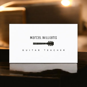 Guitarist minimalist businesscard with guitar-neck business card