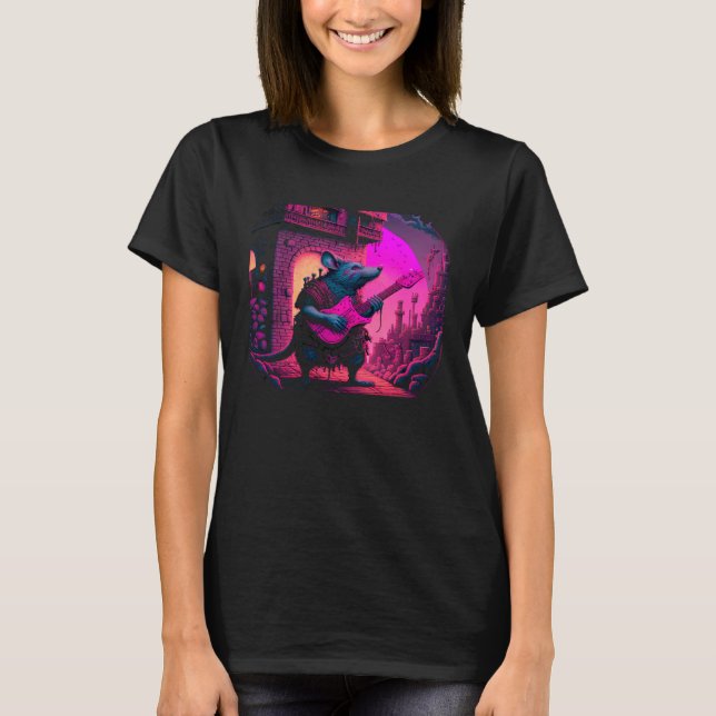 Guitarist mouse Designs T-Shirt (Front)