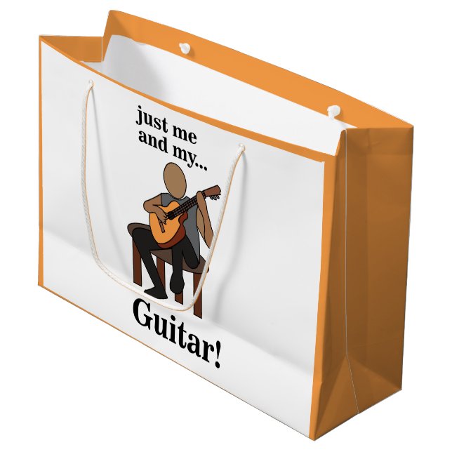 Guitarist Playing Guitar Birthday Large Gift Bag (Front Angled)