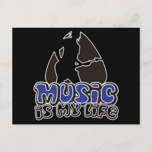 Guitarist Plectrum - Music Is My Life Postcard