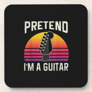 Guitarist Pretend I Am A Guitar Birthday Coaster