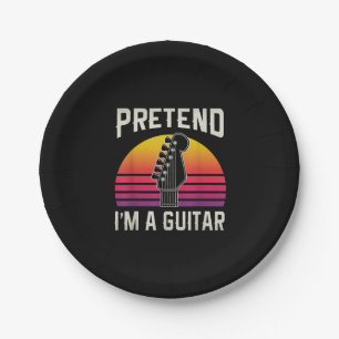 Guitarist Pretend I Am A Guitar Birthday Paper Plate