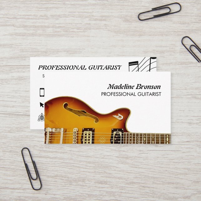 Guitarist Professional Business Card (Front/Back In Situ)