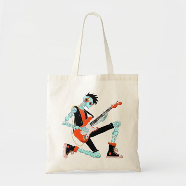 Guitarist Robot Tote Bag (Front)