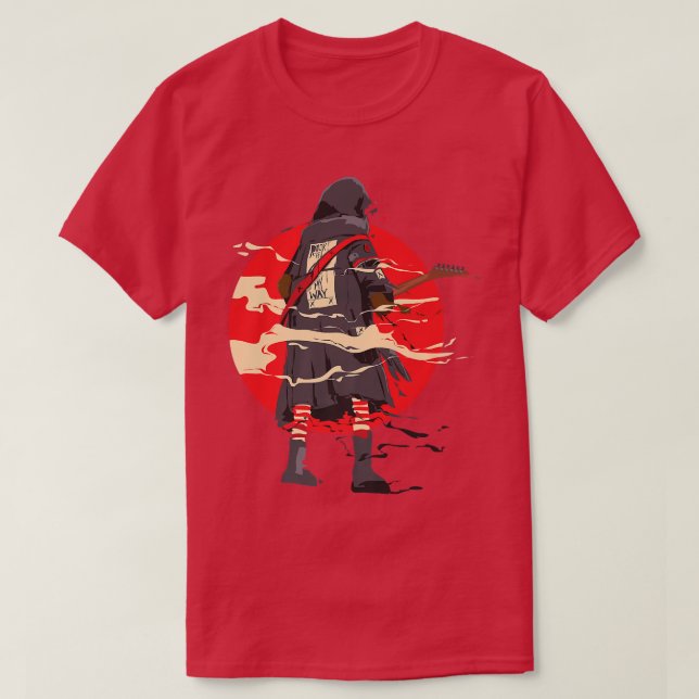 Guitarist Samurai Musician Guitar  T-Shirt (Design Front)