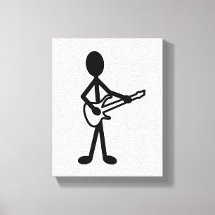 Guitarist Stick Figure Canvas Print