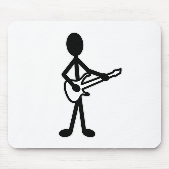 Guitarist Stick Figure Mouse Mat (Front)