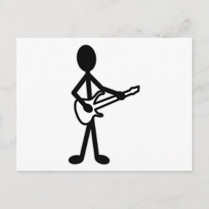 Guitarist Stick Figure Postcard