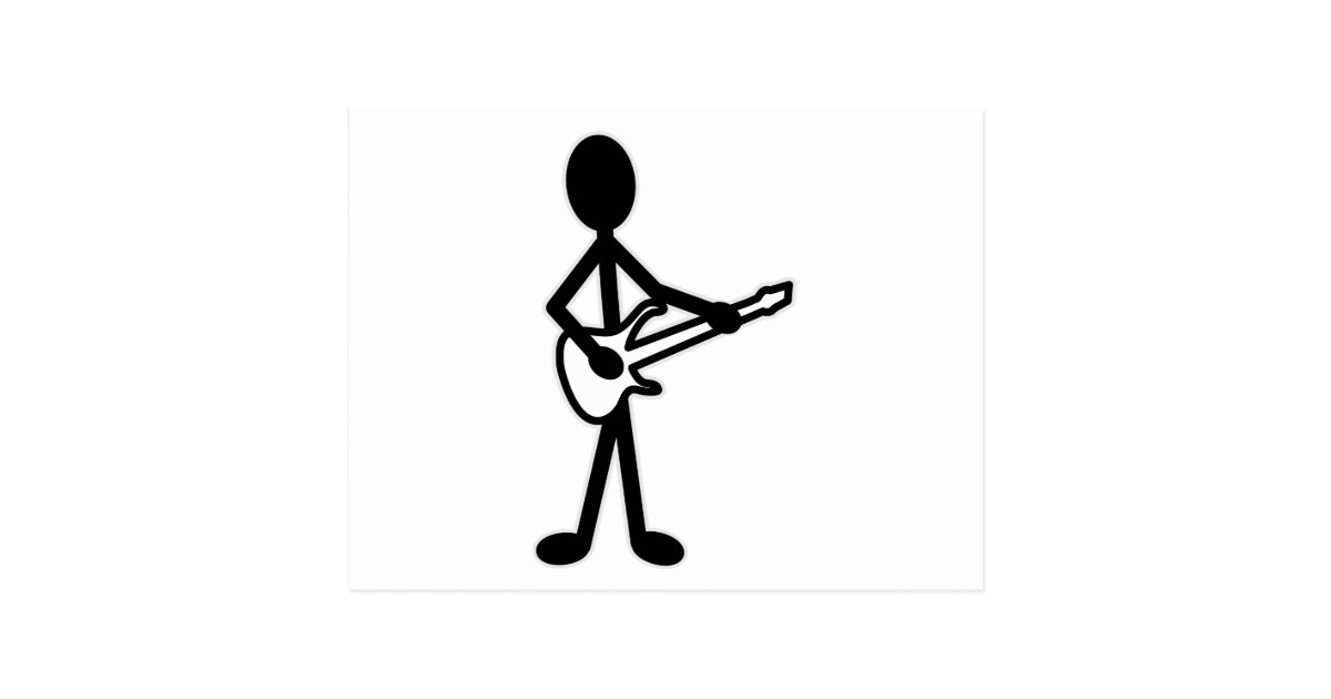 Guitarist Stick Figure Postcard | Zazzle.co.uk