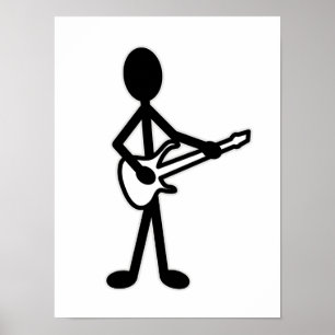 Guitarist Stick Figure Poster