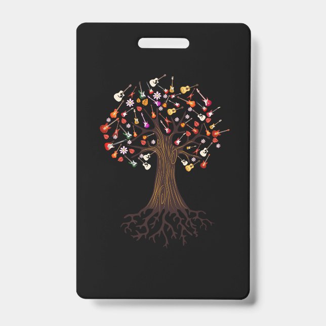 Guitarist Tree Guitar Birthday ID Badge (Front)