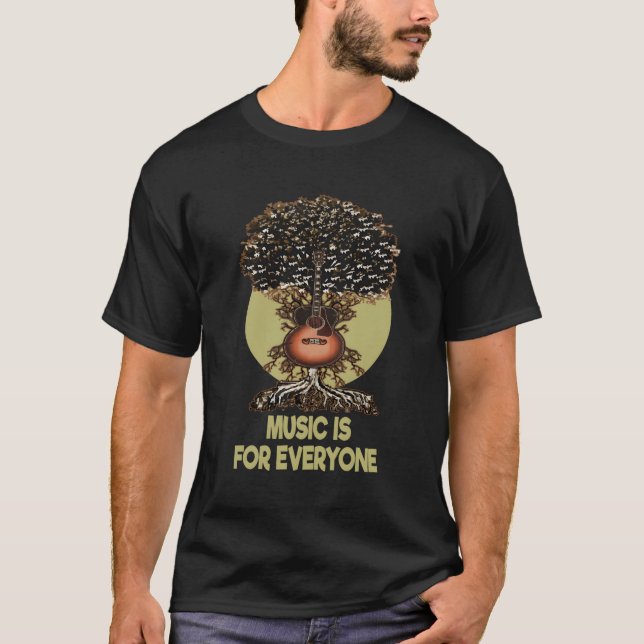 Guitarist Tree Life Guitar Player Music Is For Eve T-Shirt (Front)