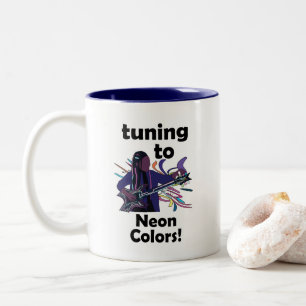 Guitarist Tuning To Neon Colors Party Favor Two-Tone Coffee Mug