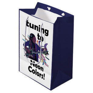 Guitarist Tuning To Neon Colours Birthday Party Medium Gift Bag