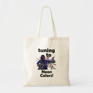 Guitarist Tuning To Neon Colours Party Favour Tote Bag