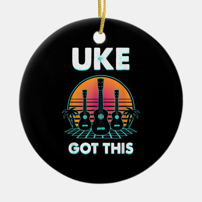 Guitarist Uke Got This Birthday Ceramic Tree Decoration (Front)