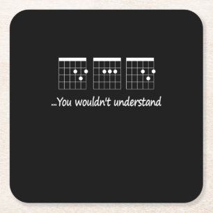Guitarist You Would Not Understand Birthday Square Paper Coaster