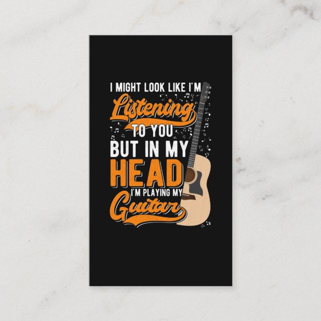 Guitars addict Guitarist Joke Funny Music Business Card (Front)