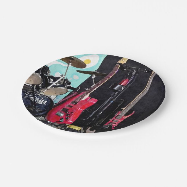Guitars and Drums Paper Plate (Angled)