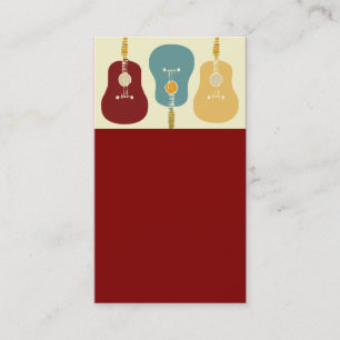 Guitars Business Cards - Red