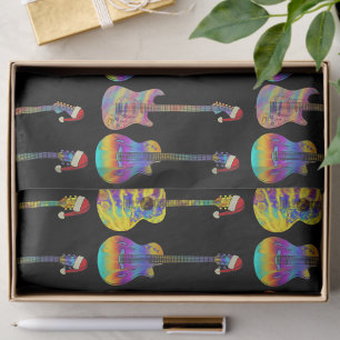 Guitars Electric Acoustic Colourful Funky Festive Tissue Paper