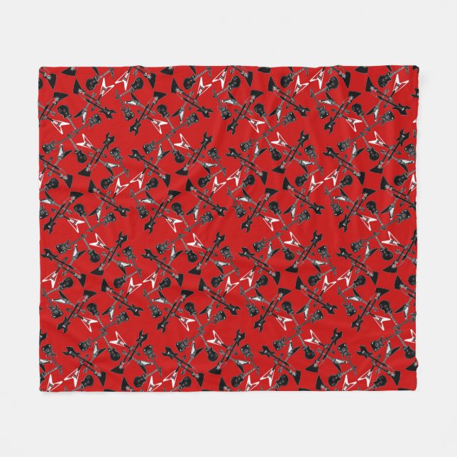 Guitars Fleece Blanket (Front (Horizontal))