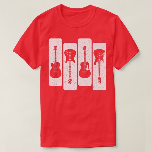 Guitars Guitarist Acoustic Electric Guitar Music L T-Shirt (Design Front)
