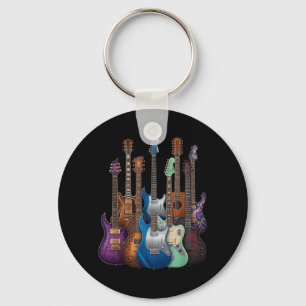 Guitars Guitarists Music Guitar Gifts For Men Key Ring