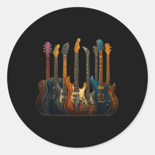Guitars Guitarists Music Guitar Gifts For Men Wome Classic Round Sticker