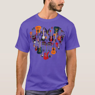 Guitars heart love Guitar Player Musician gift men T-Shirt