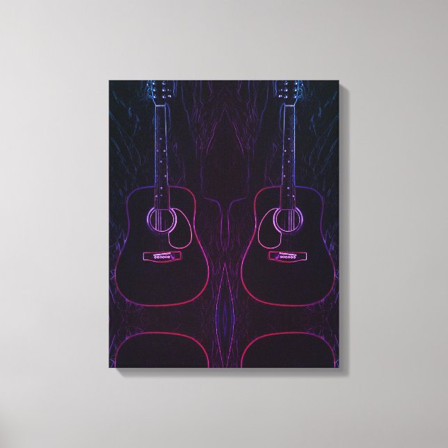 Guitars in a abstract light canvas print (Front)