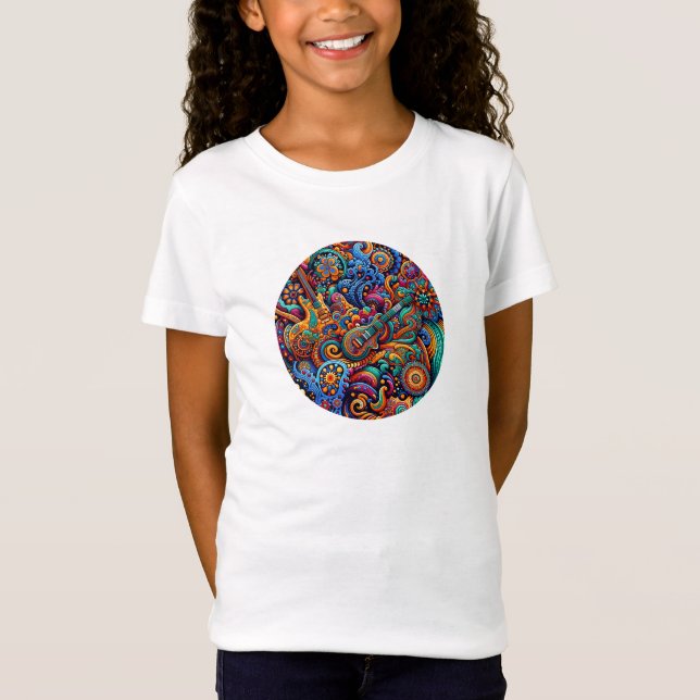 Guitars in mandala batik style T-Shirt (Front)