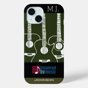 Guitars music-inspired graphic iPhone 15 case