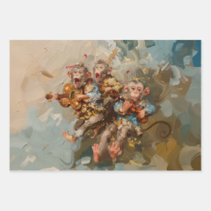Guitars - Oil Painting Style Wrapping Gift Paper