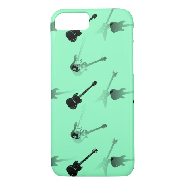 Guitars Rock Aqua Iphone Case (Back)