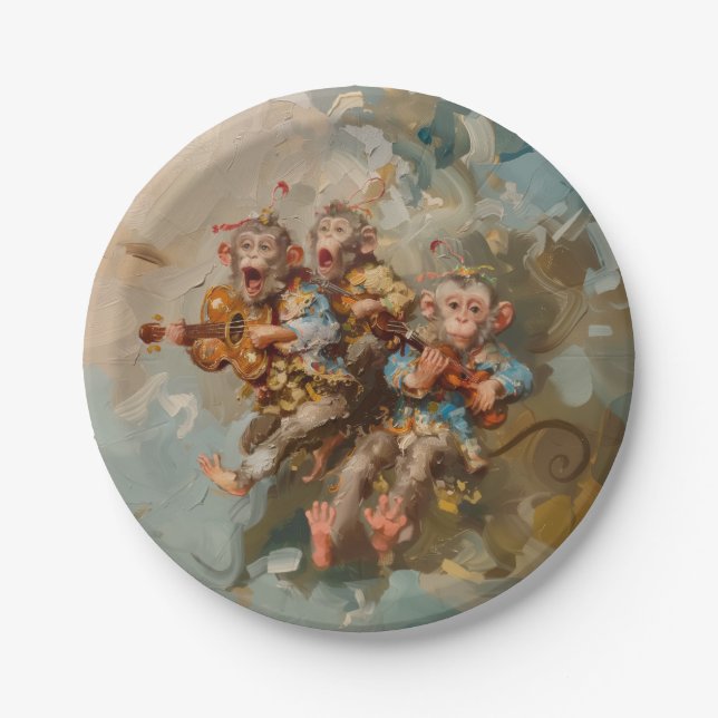 Guitars - Round Paper Plates (Front)