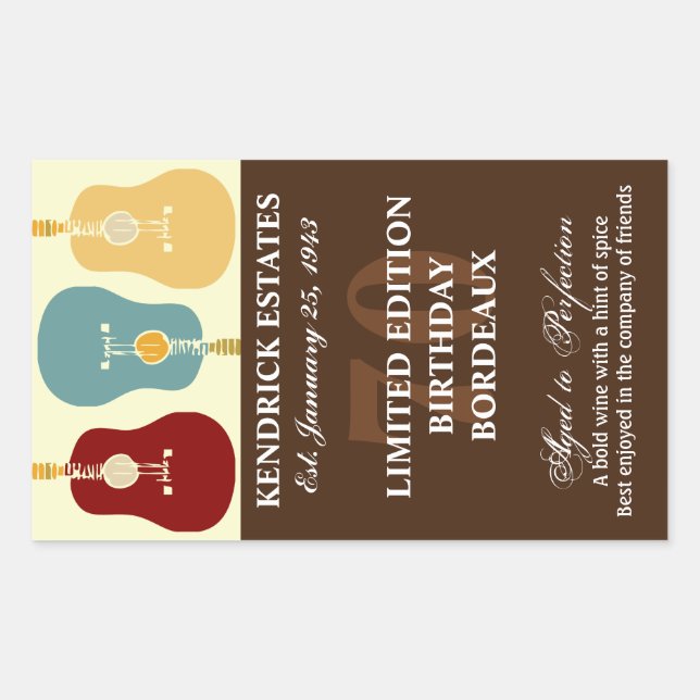 Guitars Wine Label - Brown (750ml) (Front)