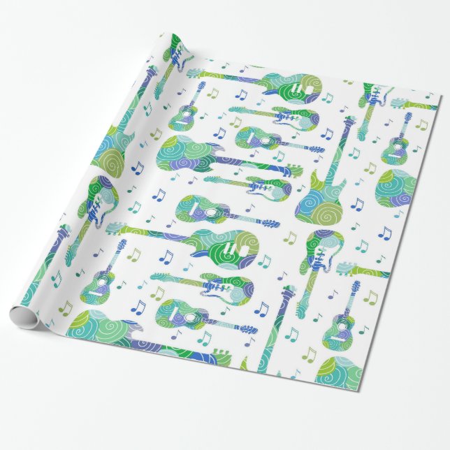 Guitars Wrapping Paper (Unrolled)