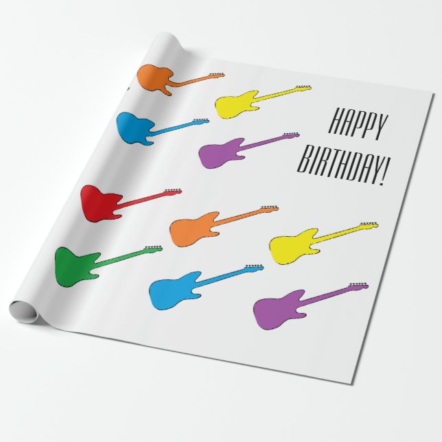 "Guitars" Wrapping Paper (Unrolled)