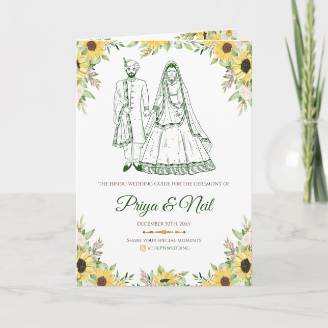 Gujarati Wedding program as Hindu Wedding guide Programme (Front)