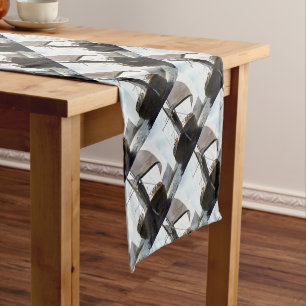 Gulet Under Sail Sailing Acrylic Painting Short Table Runner