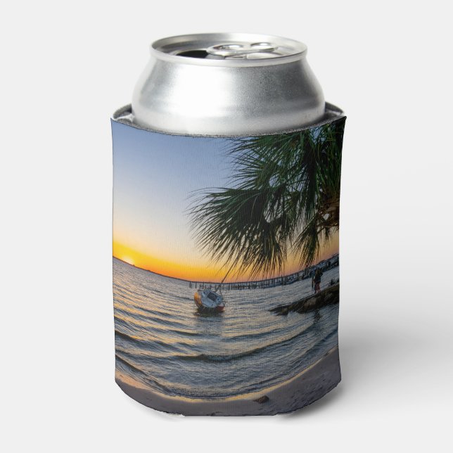 Gulf Breeze Florida Sunset Can Cooler (Can Front)